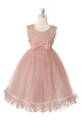 Girls Dress Style 1049 - Gorgeous Sleeveless Dress with Flower and Glitter Details in Choice of Colo